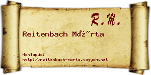 Reitenbach Márta névjegykártya